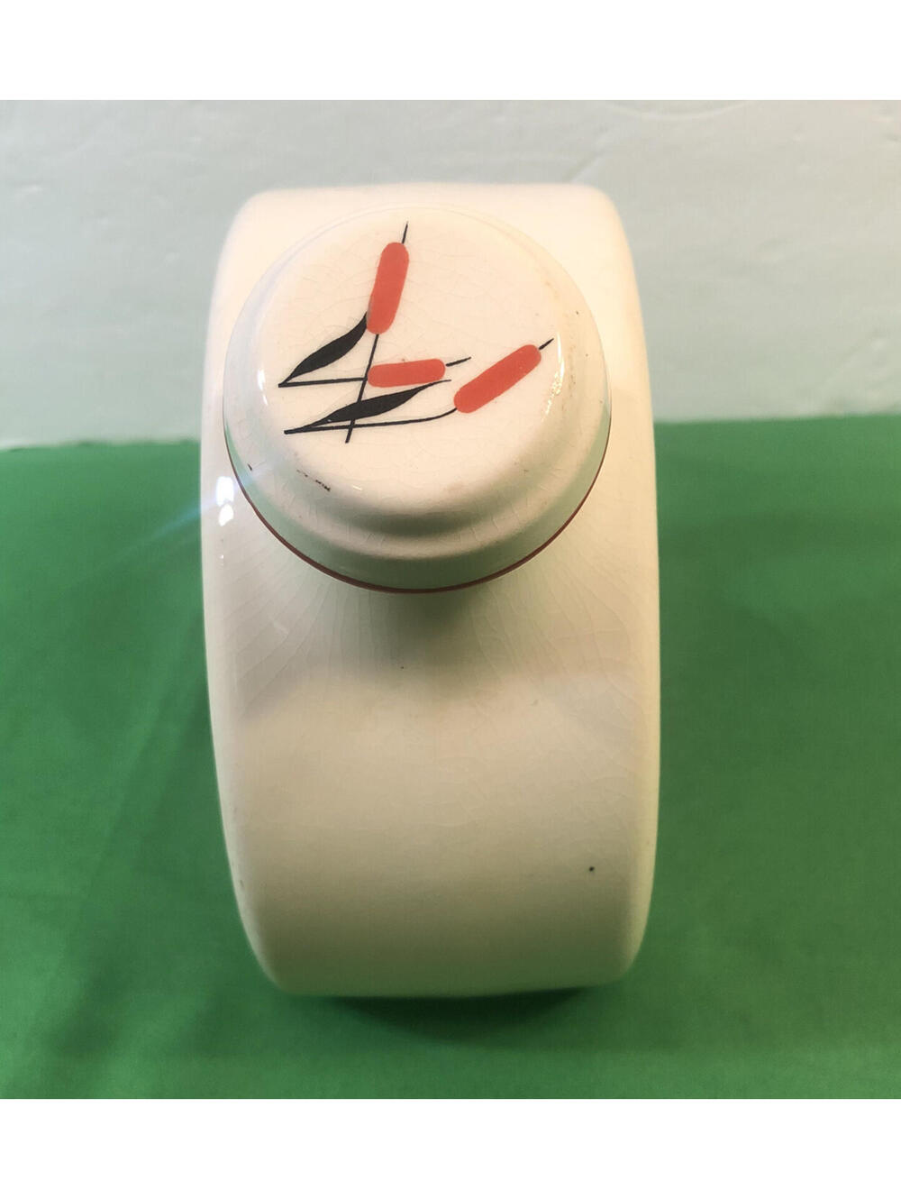 Vintage Universal Cambridge Mid Century Cattail Pattern Water Pitcher See Desc - Picture 2 of 5